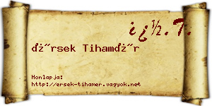 Érsek Tihamér névjegykártya